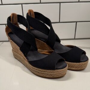 Peep Toe Sandal Wedge Tory Burch
